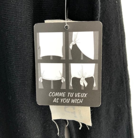 New Cloth by Design Convertible Tie Side Slit Sweater Black Purple Size XS - Picture 15 of 16